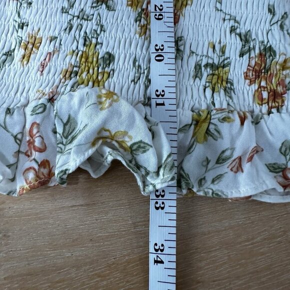 Lost + Wander Ditzy Floral Smocked Mini Dress Garden Cottagecore Sz M Boho Y2K - Picture 11 of 11